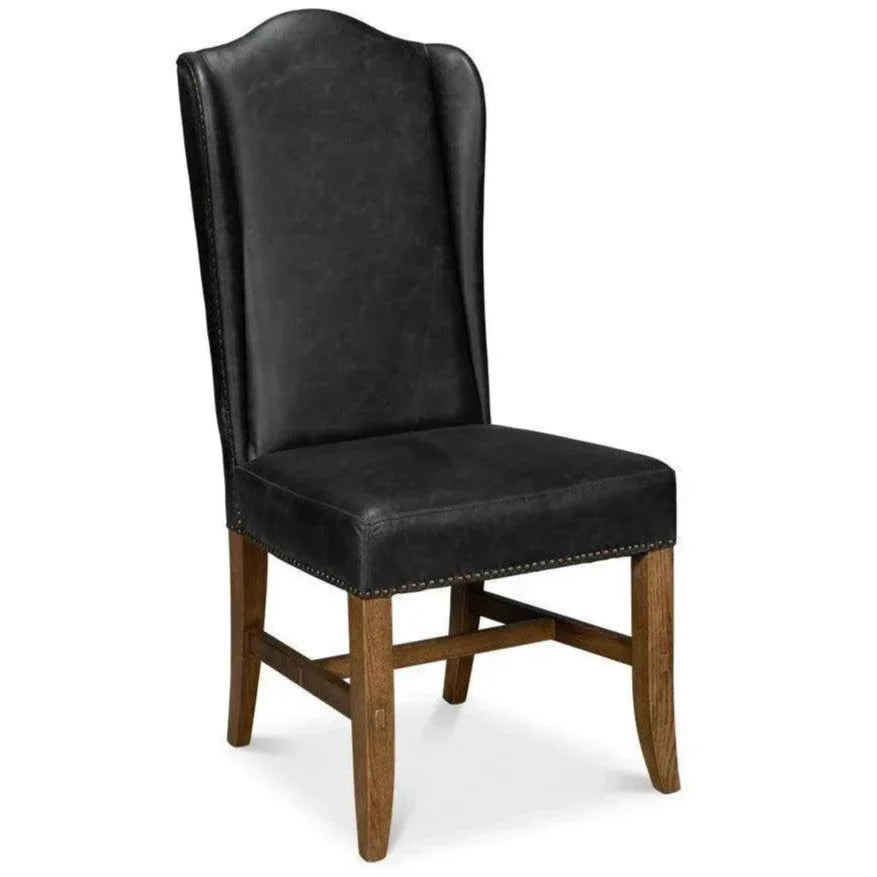 Sarreid Mercado High Back Leather Dining Chair 2PC