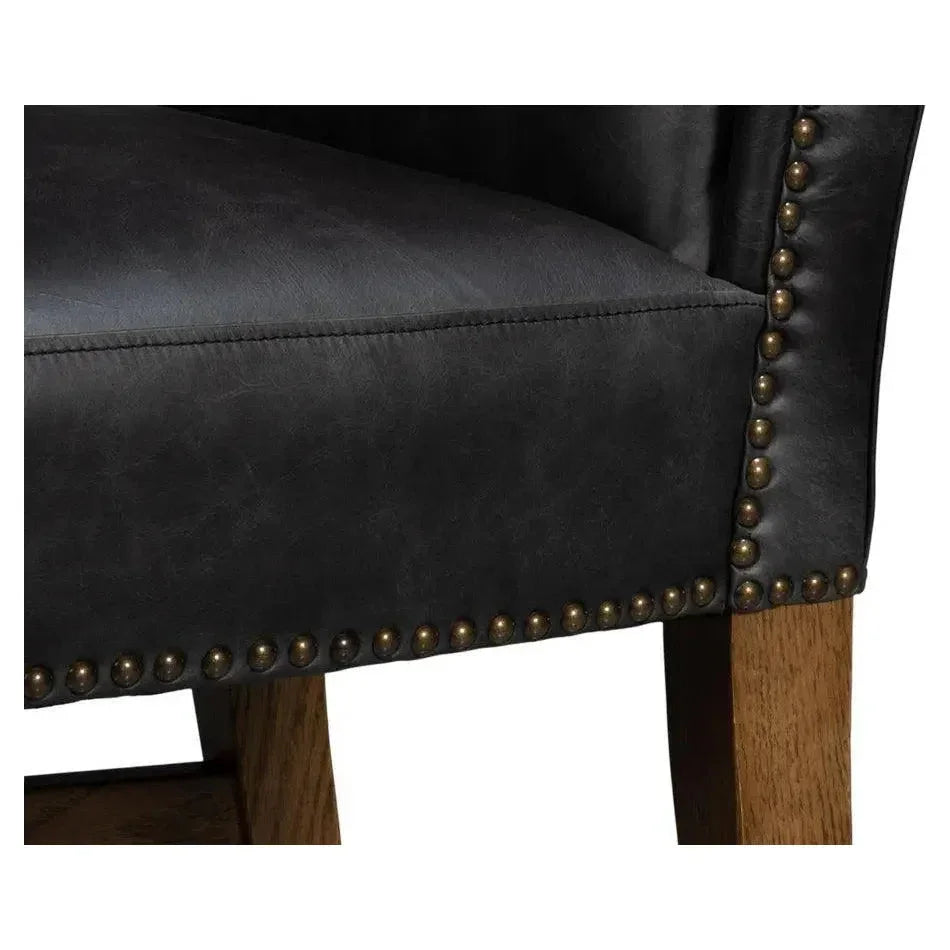 Sarreid Mercado High Back Leather Dining Chair 2PC
