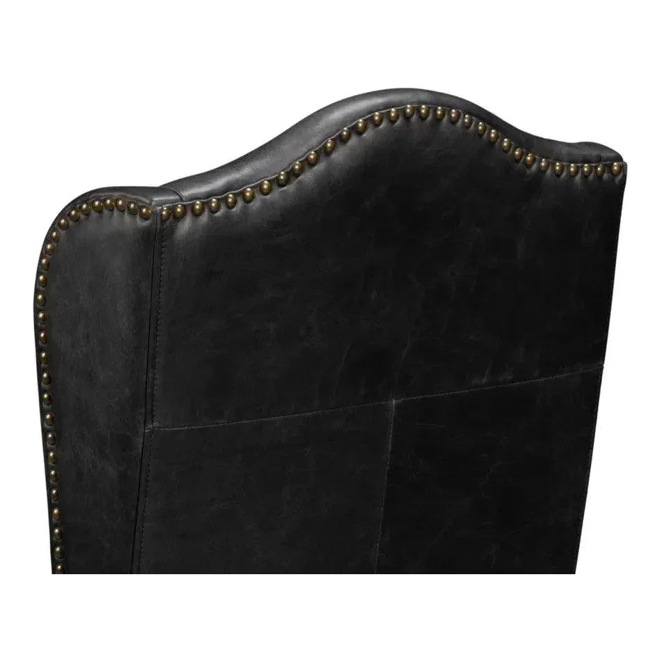 Sarreid Mercado High Back Leather Dining Chair 2PC