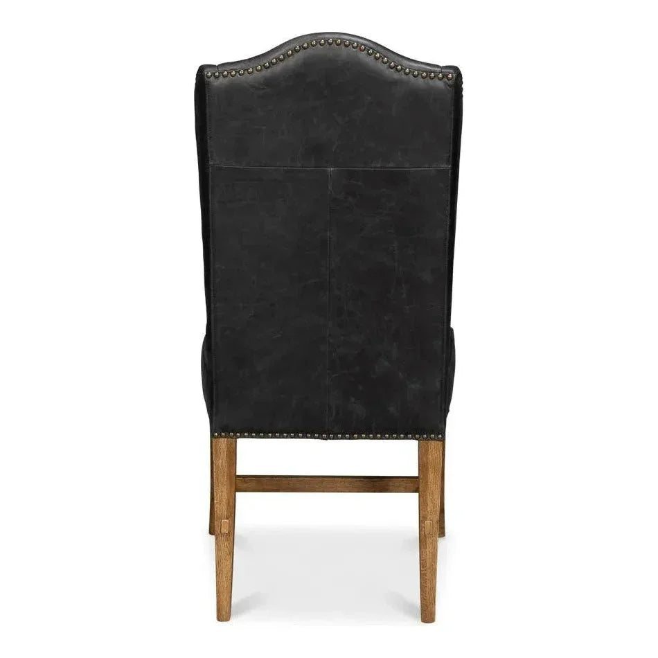 Sarreid Mercado High Back Leather Dining Chair 2PC