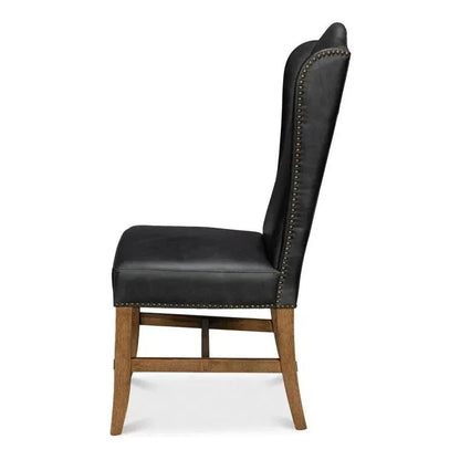Sarreid Mercado High Back Leather Dining Chair 2PC
