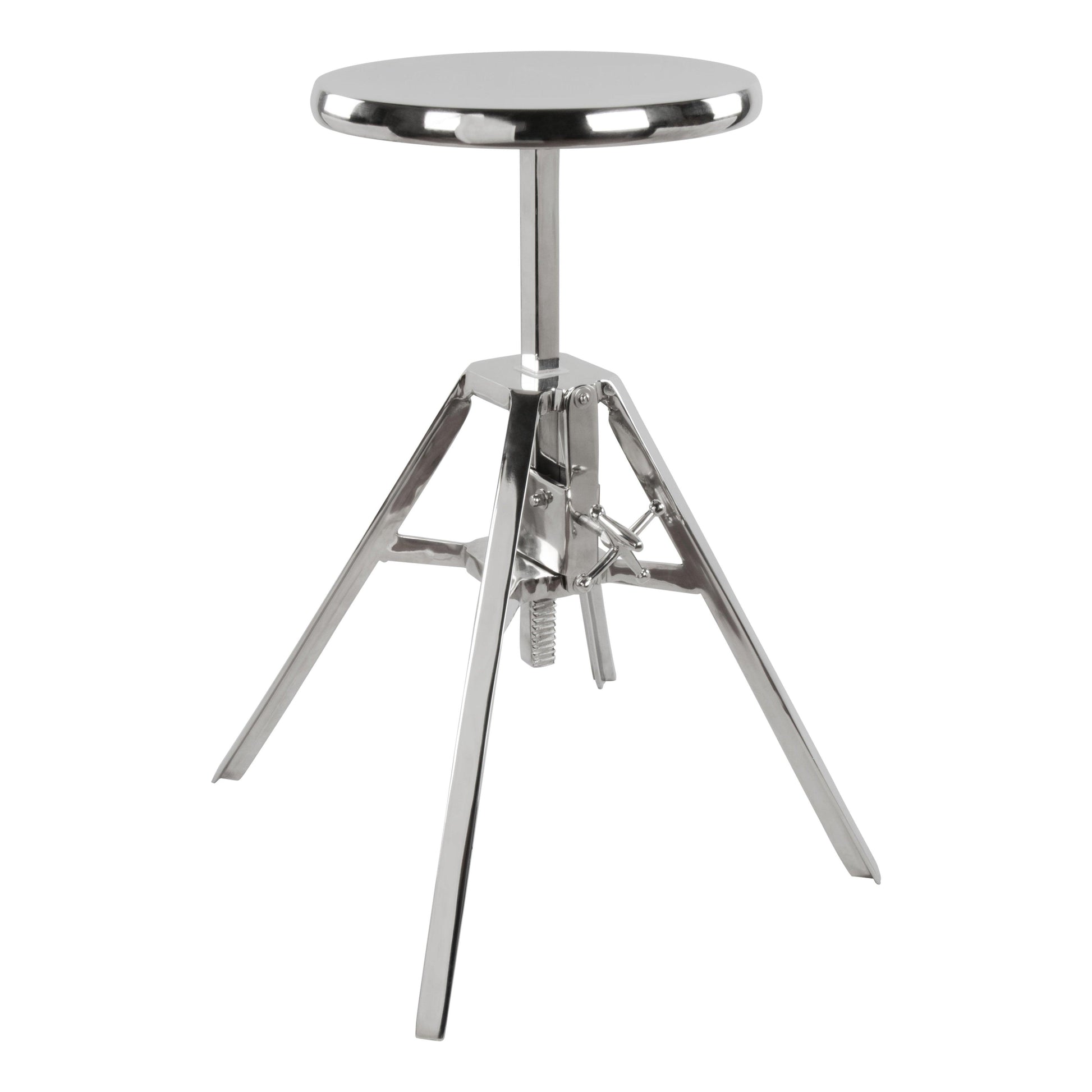 Mercy Stool Nickel - Sideboards and Things Brand_Zuo Modern, Color_Silver, Depth_10-20, Features_Adjustable Height, Finish_Antiqued, Height_20-30, Materials_Metal, Metal Type_Aluminum, Metal Type_Iron, Product Type_Stool, Width_10-20