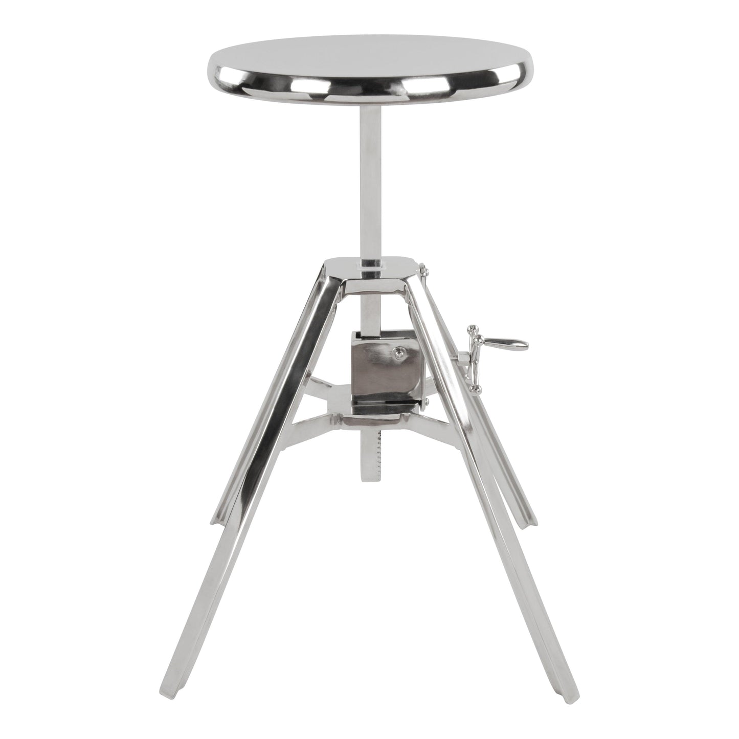 Mercy Stool Nickel - Sideboards and Things Brand_Zuo Modern, Color_Silver, Depth_10-20, Features_Adjustable Height, Finish_Antiqued, Height_20-30, Materials_Metal, Metal Type_Aluminum, Metal Type_Iron, Product Type_Stool, Width_10-20