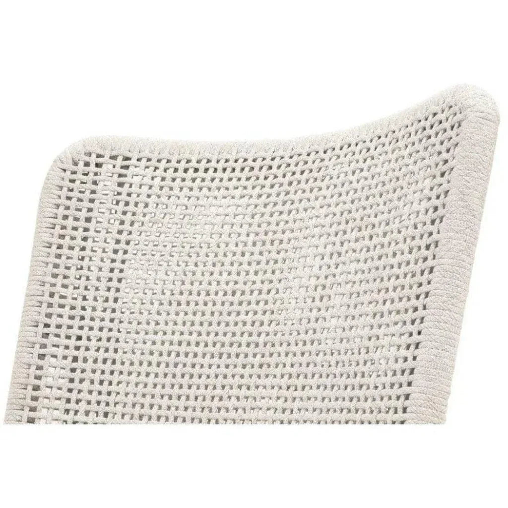 Mesh Dining Chair 2PC White Rope & Wood - LOOMLAN - Essentials For Living - Dining Chairs