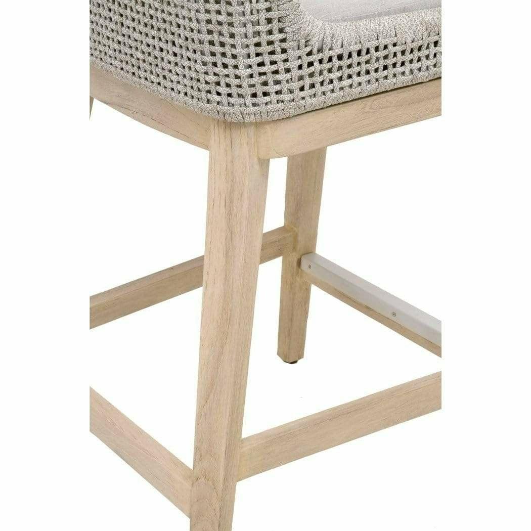 Mesh Outdoor Rope Counter Stool Taupe RopeTeak Wood - Sideboards and Things Accents_Silver, Back Type_Low Back, Brand_Essentials For Living, Color_Beige, Color_Natural, Color_Tan, Color_White, Features_Indoor/Outdoor Use, Legs Material_Metal, Legs Material_Wood, Materials_Metal, Materials_Rope, Materials_Upholstery, Metal Type_Steel, Product Type_Outdoor Counter Height, Shape_Armless, Upholstery Type_Olefin, Upholstery Type_Performance Fabric, Upholstery Type_Rope, Wood Species_Teak