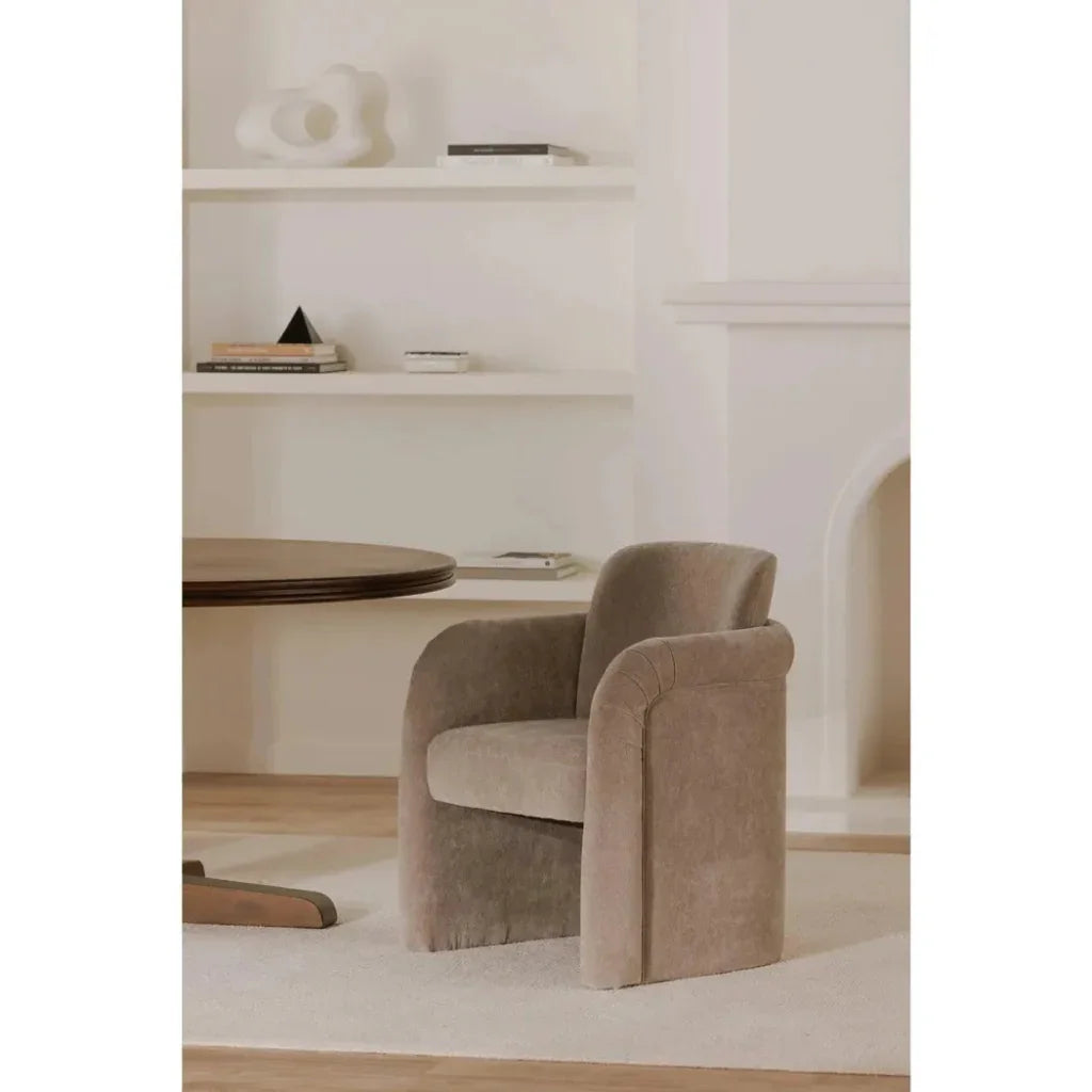 Moe's Home Mesto Rolling Performance Fabric Dining Armchair