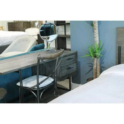 Metal Crossback Leather Dining Chair 2PC - LOOMLAN - LH Imports - Dining Chairs