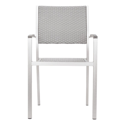 Metropolitan Arm Chair (Set of 2) Brushed Aluminum - Sideboards and Things Back Type_With Back, Color_Silver, Depth_20-30, Features_Indoor/Outdoor Use, Finish_Brushed, Height_30-40, Materials_Metal, Metal Type_Aluminum, Number of Pieces_2PC Set, Product Type_Outdoor Dining Height, Shape_With Arms, Width_20-30