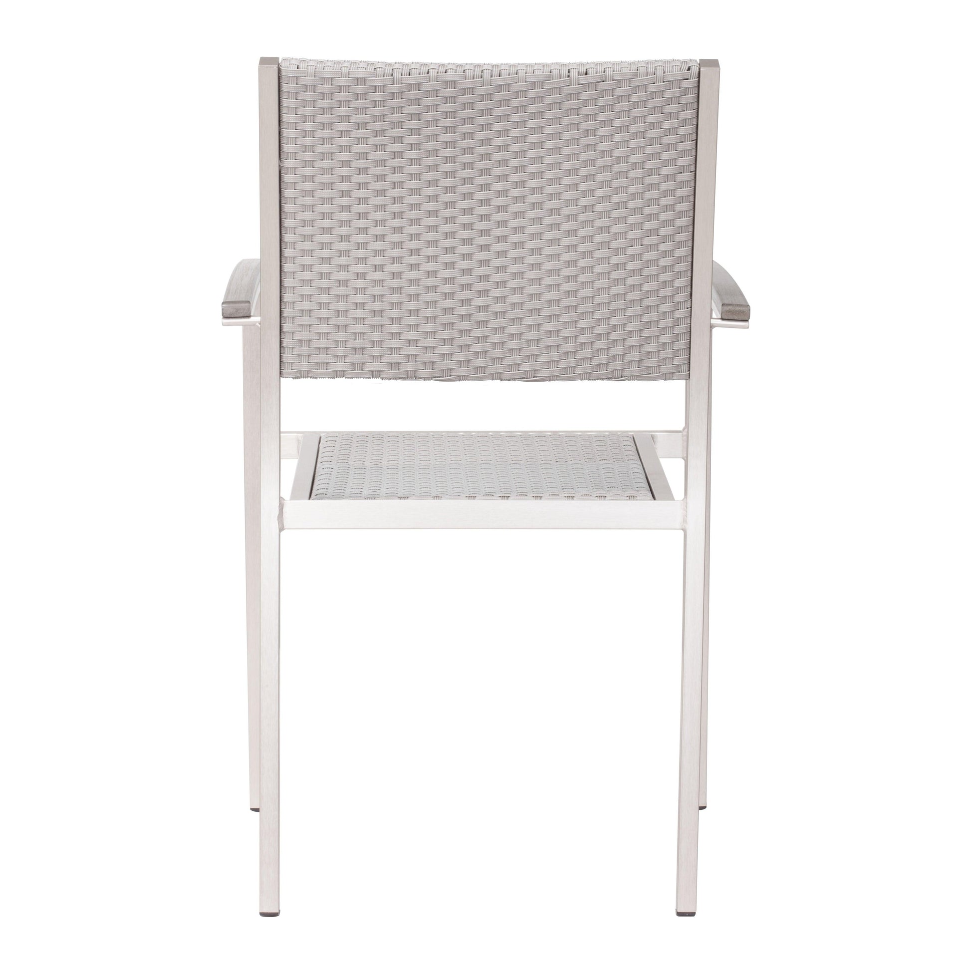 Metropolitan Arm Chair (Set of 2) Brushed Aluminum - Sideboards and Things Back Type_With Back, Color_Silver, Depth_20-30, Features_Indoor/Outdoor Use, Finish_Brushed, Height_30-40, Materials_Metal, Metal Type_Aluminum, Number of Pieces_2PC Set, Product Type_Outdoor Dining Height, Shape_With Arms, Width_20-30