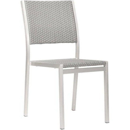 Metropolitan Armless Chair (Set of 2) Brushed Aluminum - Sideboards and Things Back Type_With Back, Color_Silver, Depth_20-30, Features_Indoor/Outdoor Use, Finish_Brushed, Height_30-40, Materials_Metal, Metal Type_Aluminum, Number of Pieces_2PC Set, Product Type_Outdoor Dining Height, Shape_Armless, Shape_With Arms, Width_10-20