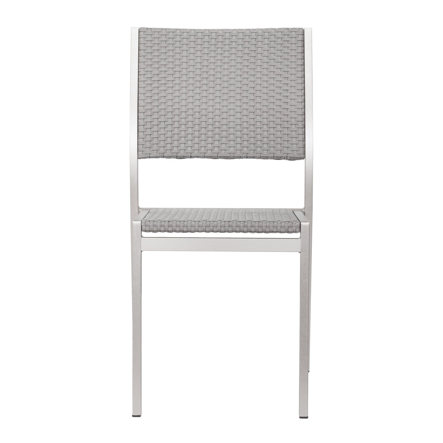 Metropolitan Armless Chair (Set of 2) Brushed Aluminum - Sideboards and Things Back Type_With Back, Color_Silver, Depth_20-30, Features_Indoor/Outdoor Use, Finish_Brushed, Height_30-40, Materials_Metal, Metal Type_Aluminum, Number of Pieces_2PC Set, Product Type_Outdoor Dining Height, Shape_Armless, Shape_With Arms, Width_10-20