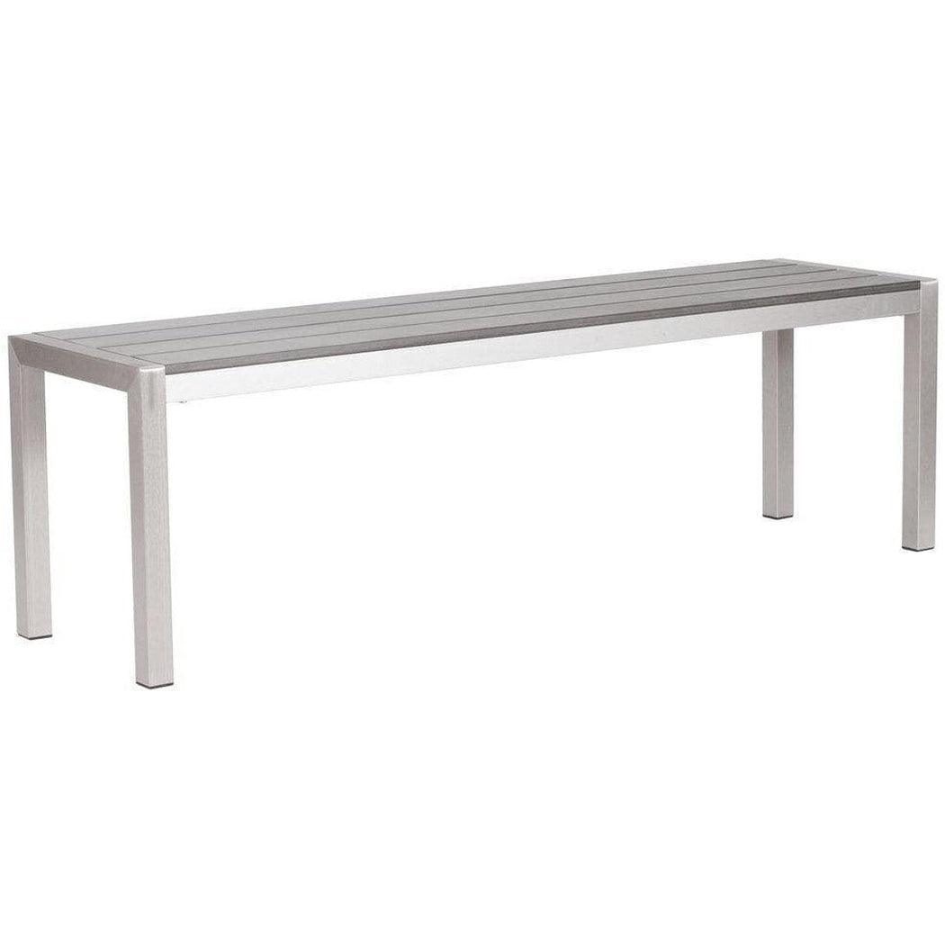 Metropolitan Double Bench Brushed Aluminum - Sideboards and Things Back Type_Backless, Color_Gray, Color_Silver, Features_Indoor/Outdoor Use, Finish_Brushed, Materials_Metal, Metal Type_Aluminum, Product Type_Dining Bench, Width_50-60