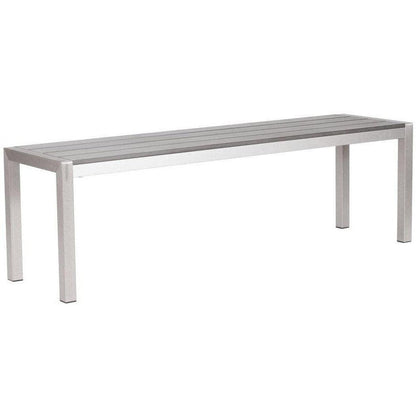 Metropolitan Double Bench Brushed Aluminum - Sideboards and Things Back Type_Backless, Color_Gray, Color_Silver, Features_Indoor/Outdoor Use, Finish_Brushed, Materials_Metal, Metal Type_Aluminum, Product Type_Dining Bench, Width_50-60