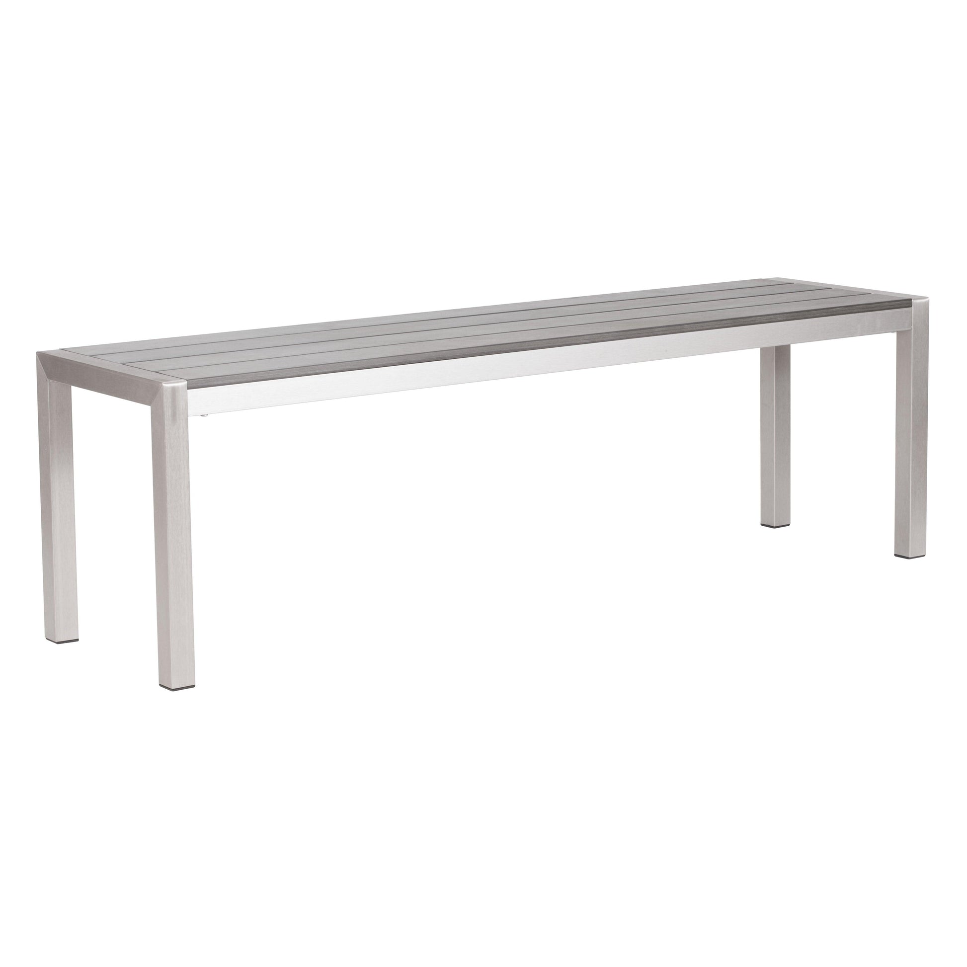 Metropolitan Double Bench Brushed Aluminum - Sideboards and Things Back Type_Backless, Color_Gray, Color_Silver, Features_Indoor/Outdoor Use, Finish_Brushed, Materials_Metal, Metal Type_Aluminum, Product Type_Dining Bench, Width_50-60