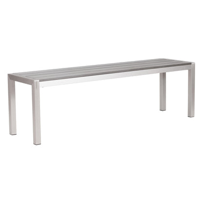 Metropolitan Double Bench Brushed Aluminum - Sideboards and Things Back Type_Backless, Color_Gray, Color_Silver, Features_Indoor/Outdoor Use, Finish_Brushed, Materials_Metal, Metal Type_Aluminum, Product Type_Dining Bench, Width_50-60