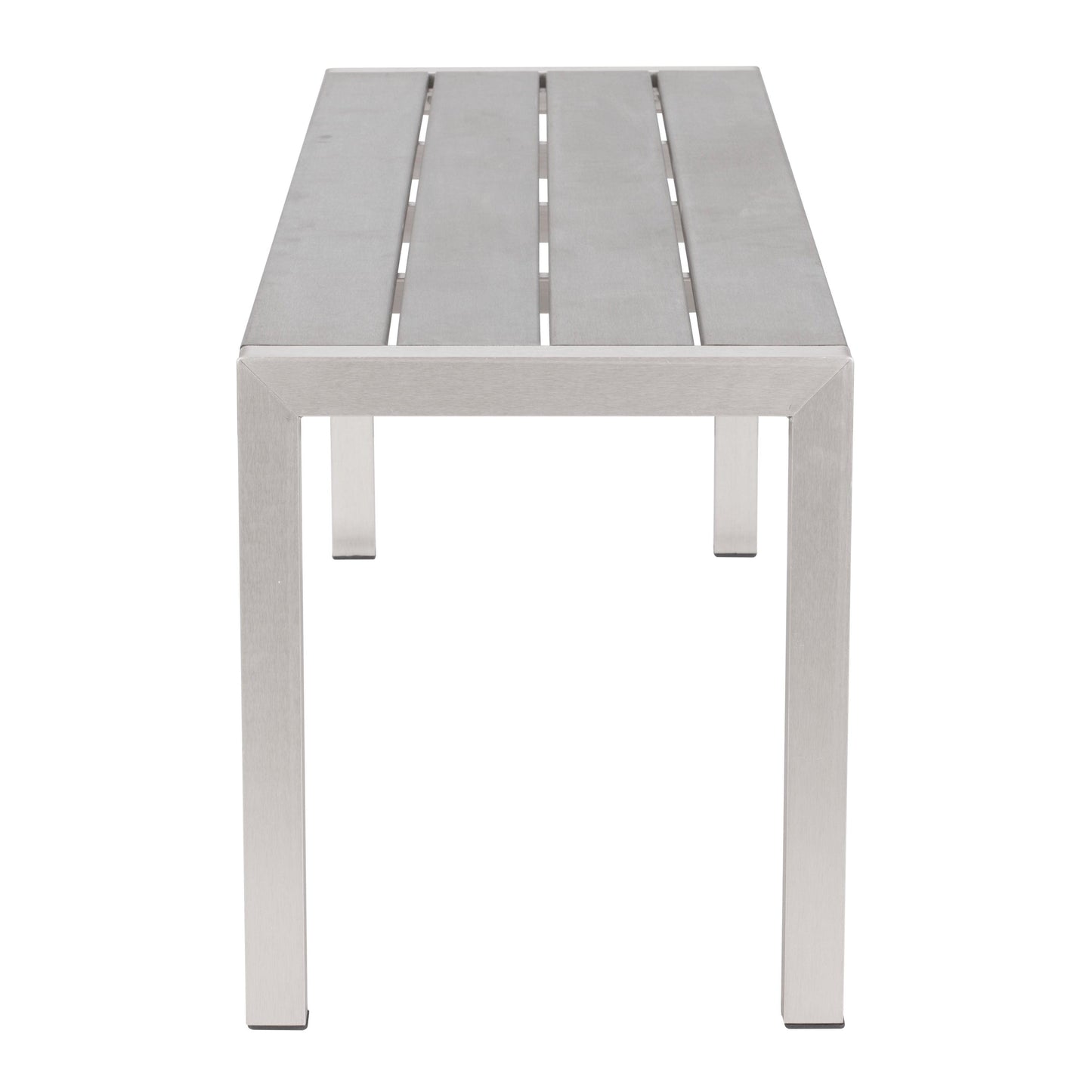 Metropolitan Double Bench Brushed Aluminum - Sideboards and Things Back Type_Backless, Color_Gray, Color_Silver, Features_Indoor/Outdoor Use, Finish_Brushed, Materials_Metal, Metal Type_Aluminum, Product Type_Dining Bench, Width_50-60