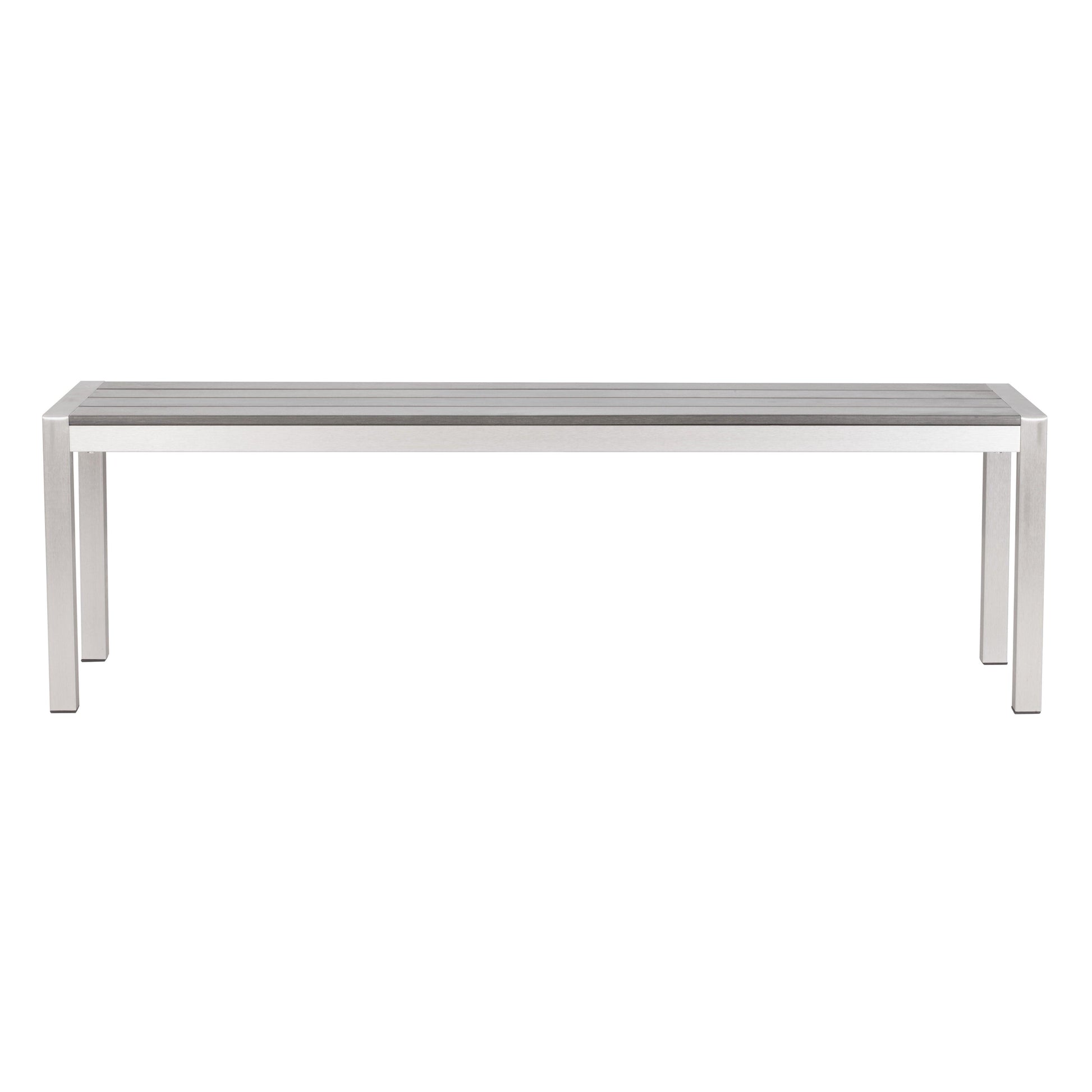 Metropolitan Double Bench Brushed Aluminum - Sideboards and Things Back Type_Backless, Color_Gray, Color_Silver, Features_Indoor/Outdoor Use, Finish_Brushed, Materials_Metal, Metal Type_Aluminum, Product Type_Dining Bench, Width_50-60