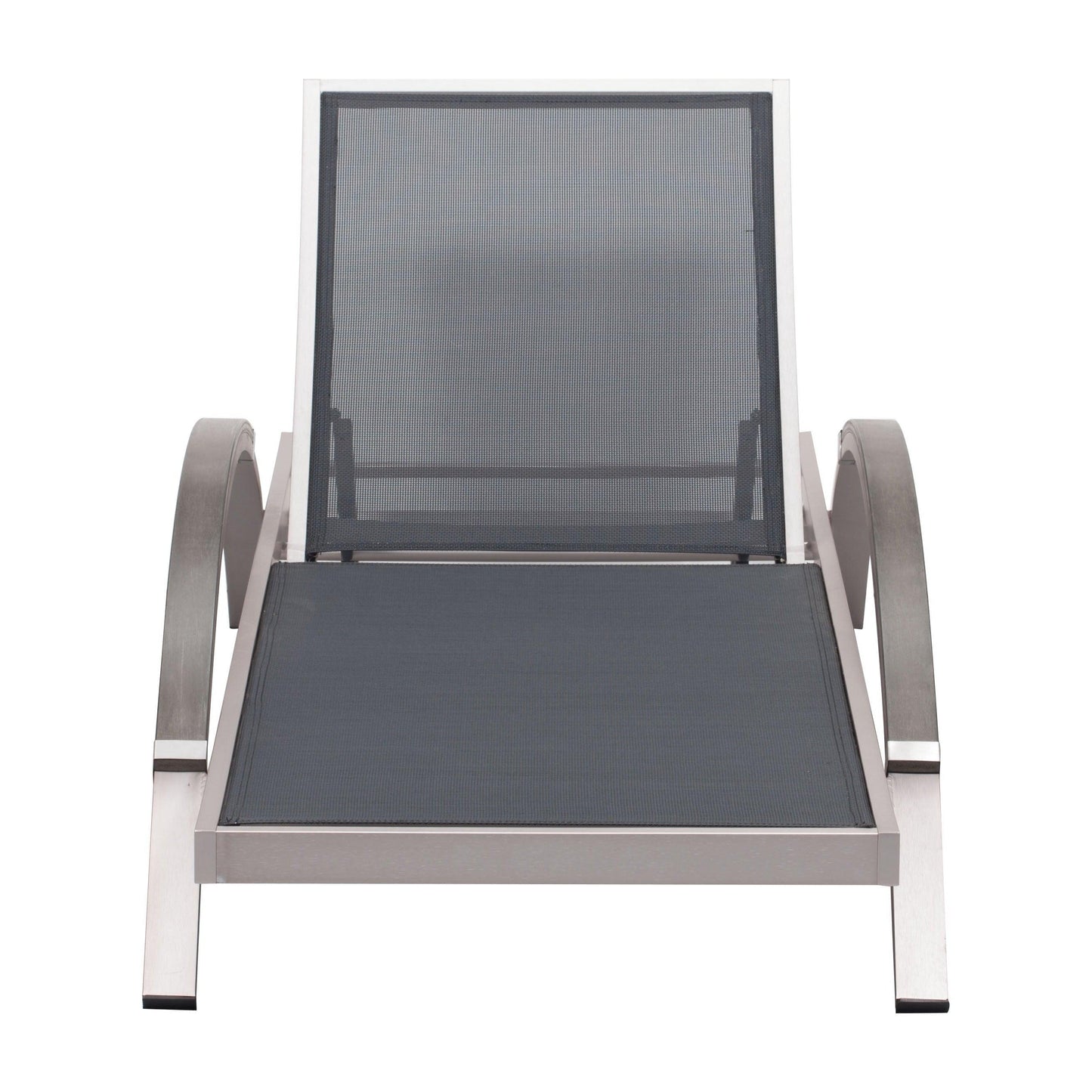 Metropolitan Outdoor Chaise Lounge Brushed Aluminum - Sideboards and Things Color_Silver, Depth_70-80, Features_Indoor/Outdoor Use, Finish_Brushed, Height_0-10, Materials_Metal, Metal Type_Aluminum, Product Type_Chaise, Width_20-30
