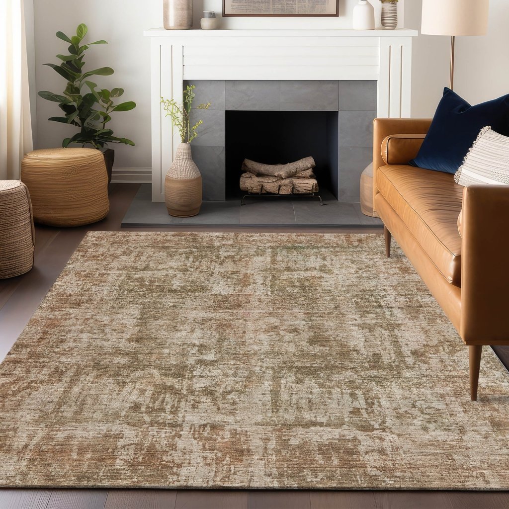 LOOMLAN Rugs Mezzara Beige Washable Indoor-Outdoor Rug