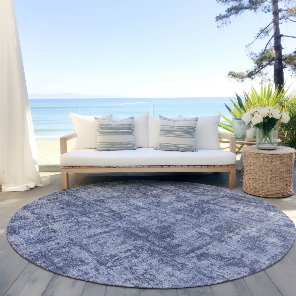 LOOMLAN Rugs Mezzara Blue Washable Indoor-Outdoor Rug