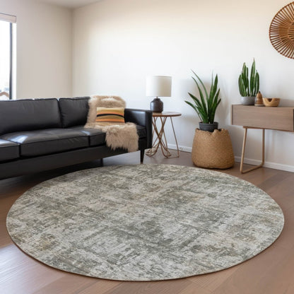 LOOMLAN Rugs Mezzara Gray Washable Indoor-Outdoor Rug