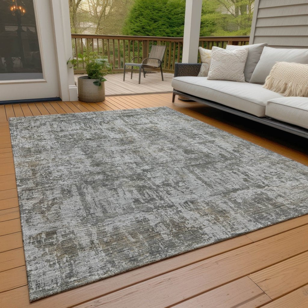 LOOMLAN Rugs Mezzara Gray Washable Indoor-Outdoor Rug