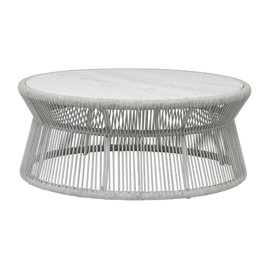 Miami Marble And Rope Outdoor Coffee Table - LOOMLAN - Sunset West - Outdoor Coffee Tables