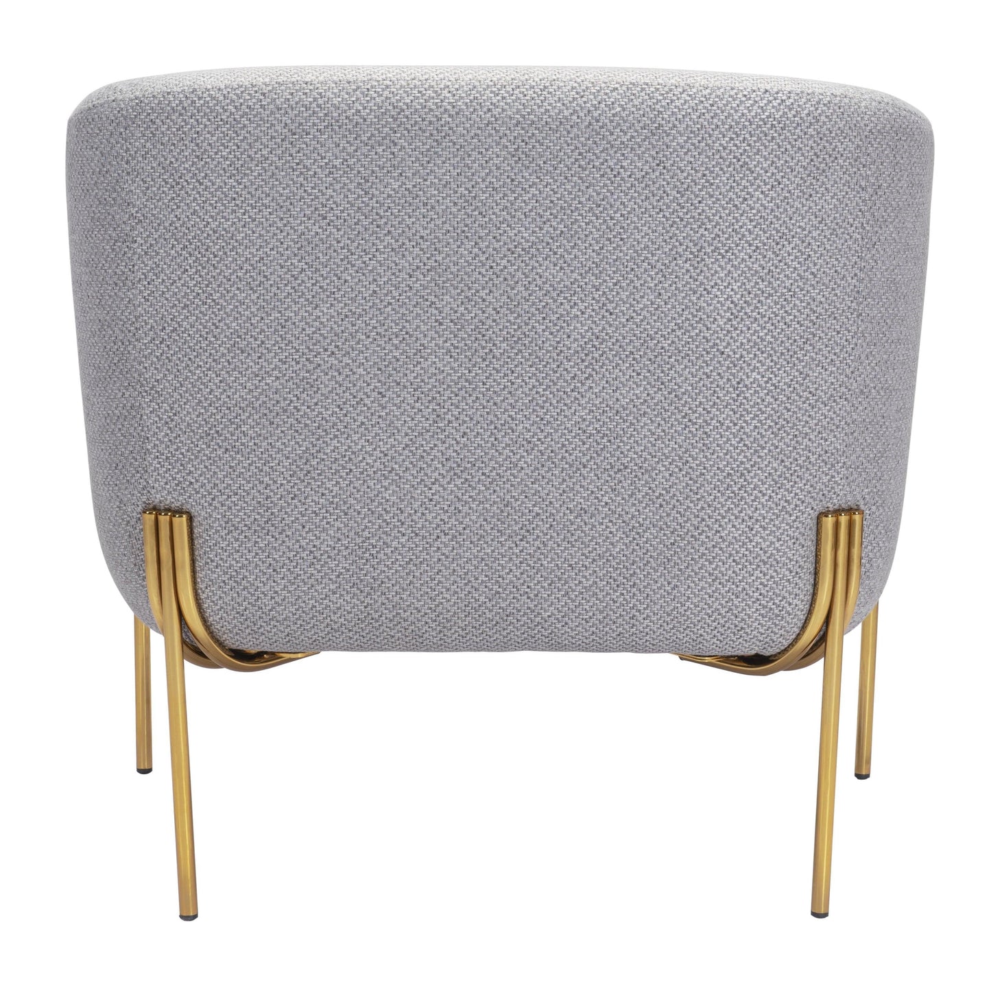 Micaela Arm Chair Gray & Gold - Sideboards and Things Accents_Gold, Brand_Zuo Modern, Color_Gold, Color_Gray, Finish_Polished, Materials_Metal, Metal Type_Steel, Product Type_Arm Chair, Upholstery Type_Fabric Blend, Upholstery Type_Polyester