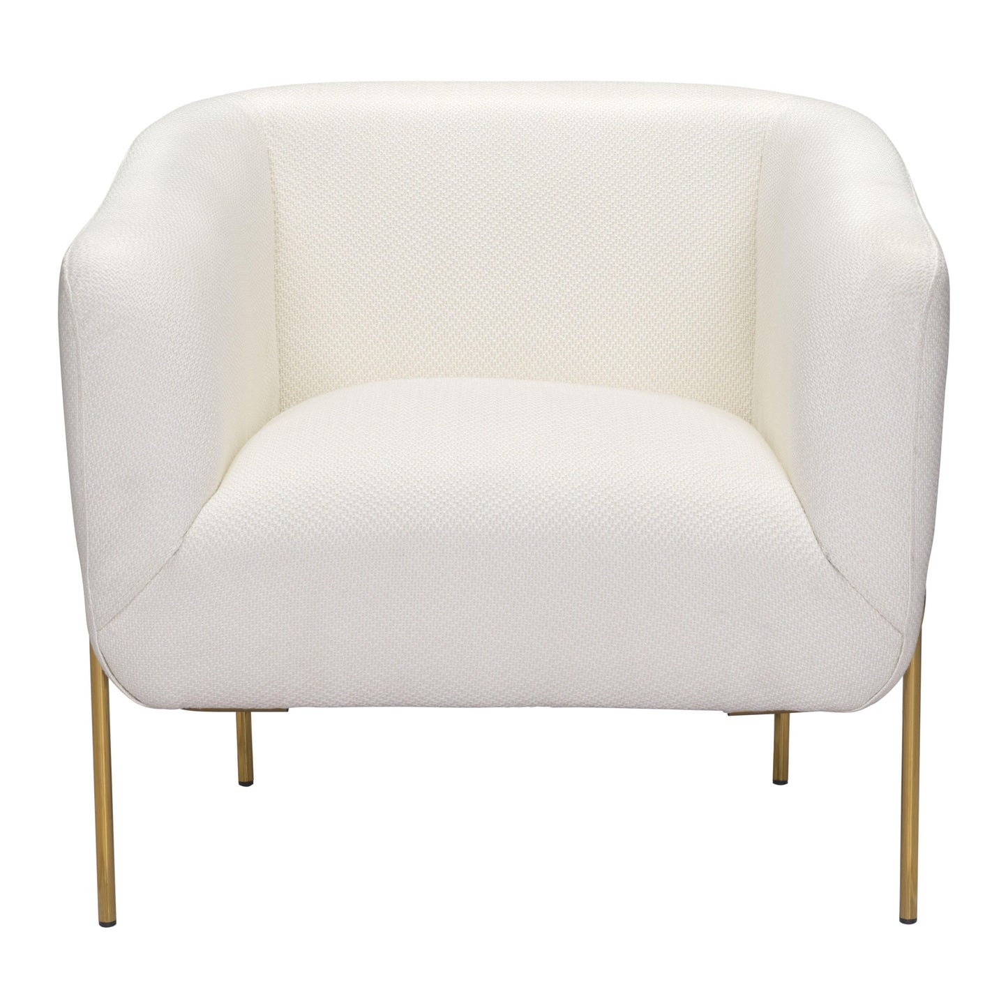 Micaela Arm Chair Ivory & Gold - Sideboards and Things Accents_Gold, Brand_Zuo Modern, Color_Gold, Color_Ivory, Finish_Polished, Materials_Metal, Metal Type_Steel, Product Type_Arm Chair, Upholstery Type_Fabric Blend, Upholstery Type_Polyester