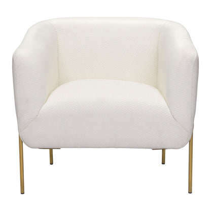 Micaela Arm Chair Ivory & Gold - Sideboards and Things Accents_Gold, Brand_Zuo Modern, Color_Gold, Color_Ivory, Finish_Polished, Materials_Metal, Metal Type_Steel, Product Type_Arm Chair, Upholstery Type_Fabric Blend, Upholstery Type_Polyester