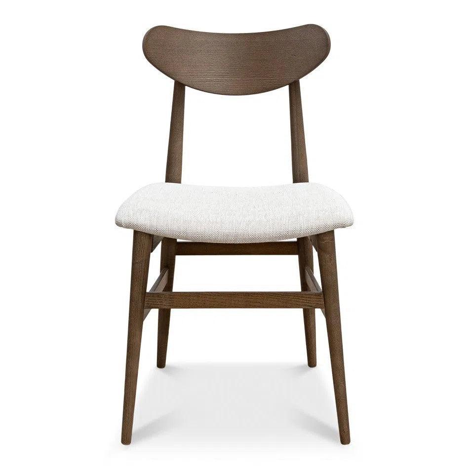 Mid - Century Dining Chairs 2PC Driftwood Oatmeal - LOOMLAN - Sarreid - Dining Chairs