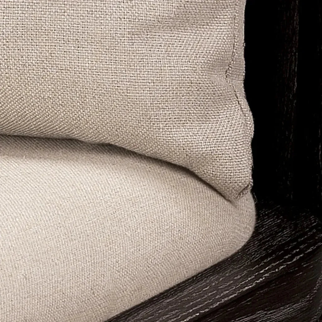 Mid - Century Driftwood & Beige Linen Grayson Arm Chair - LOOMLAN - Jamie Young - Dining Chairs