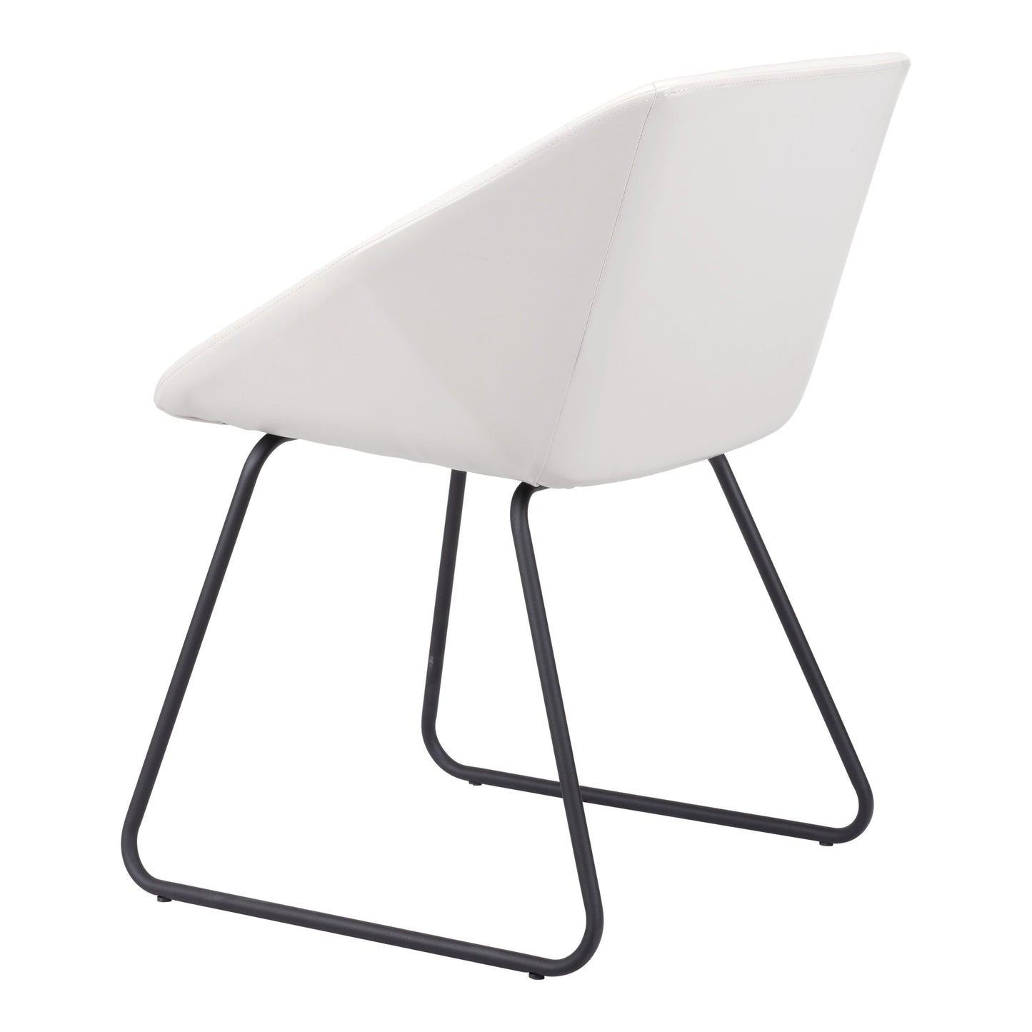 Miguel Dining Chair (Set of 2) White - Sideboards and Things Back Type_With Back, Brand_Zuo Modern, Color_Black, Color_White, Depth_20-30, Finish_Powder Coated, Height_30-40, Materials_Metal, Materials_Upholstery, Materials_Wood, Metal Type_Steel, Number of Pieces_2PC Set, Product Type_Dining Height, Upholstery Type_Leather, Upholstery Type_Vegan Leather, Width_20-30, Wood Species_Plywood