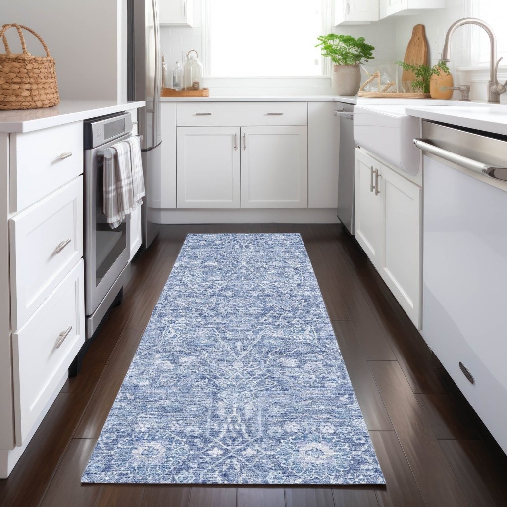 LOOMLAN Rugs Mila Blue Washable Indoor-Outdoor Rug