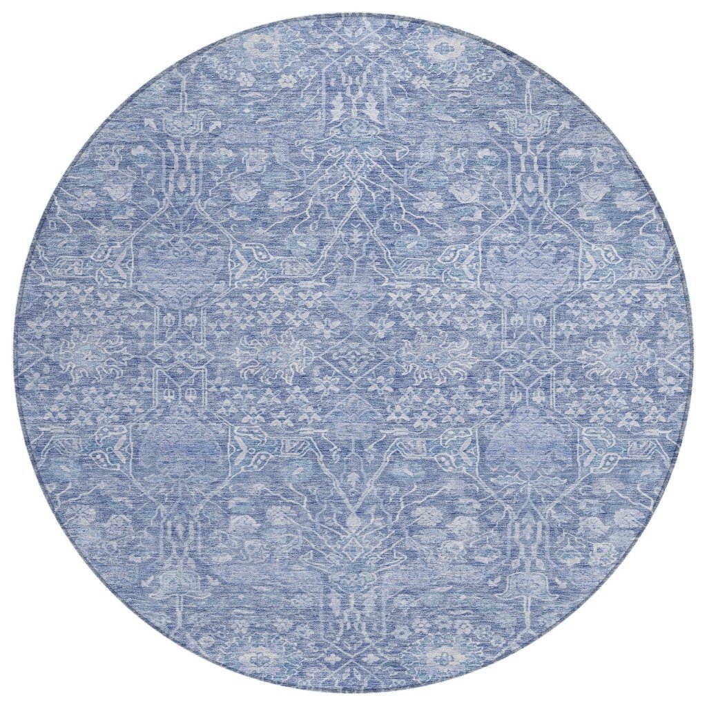 LOOMLAN Rugs Mila Blue Washable Indoor-Outdoor Rug