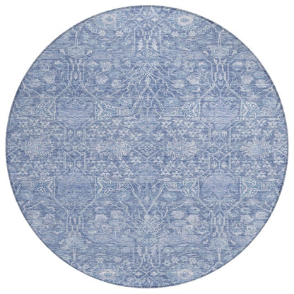 LOOMLAN Rugs Mila Blue Washable Indoor-Outdoor Rug