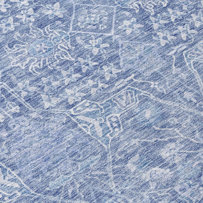 LOOMLAN Rugs Mila Blue Washable Indoor-Outdoor Rug