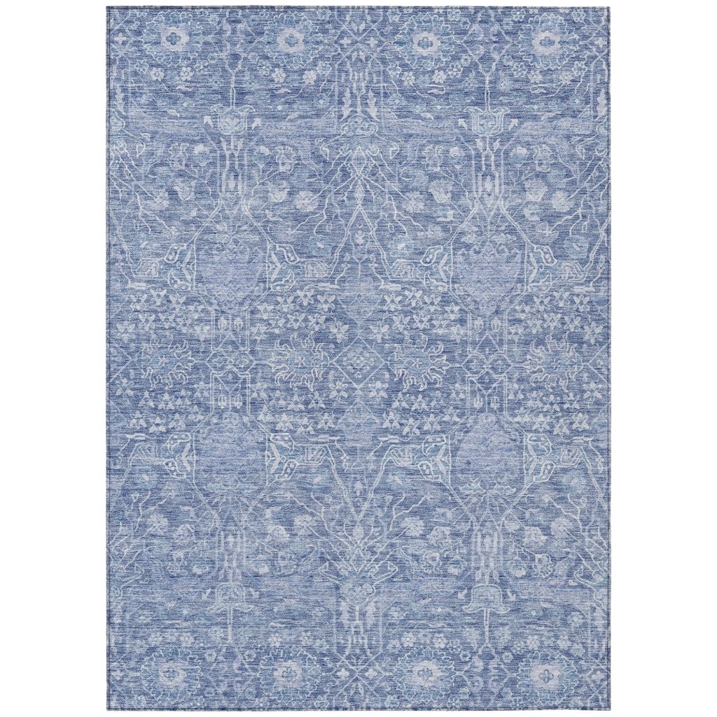 LOOMLAN Rugs Mila Blue Washable Indoor-Outdoor Rug