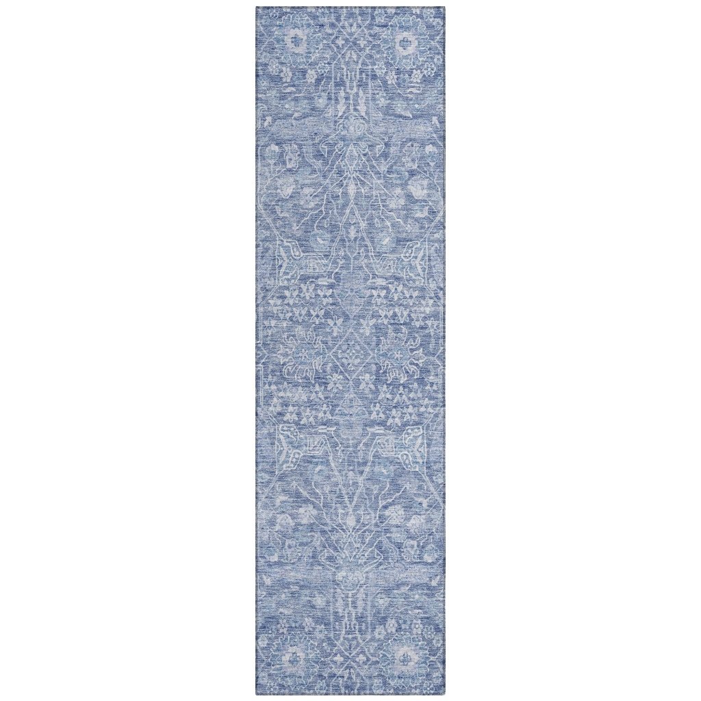 LOOMLAN Rugs Mila Blue Washable Indoor-Outdoor Rug