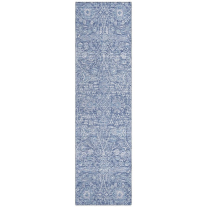 LOOMLAN Rugs Mila Blue Washable Indoor-Outdoor Rug