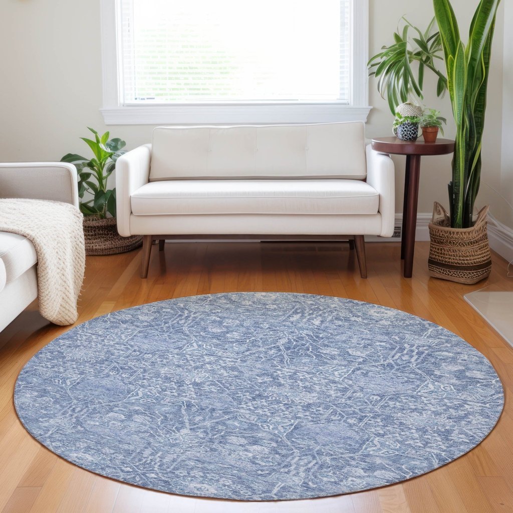 LOOMLAN Rugs Mila Blue Washable Indoor-Outdoor Rug