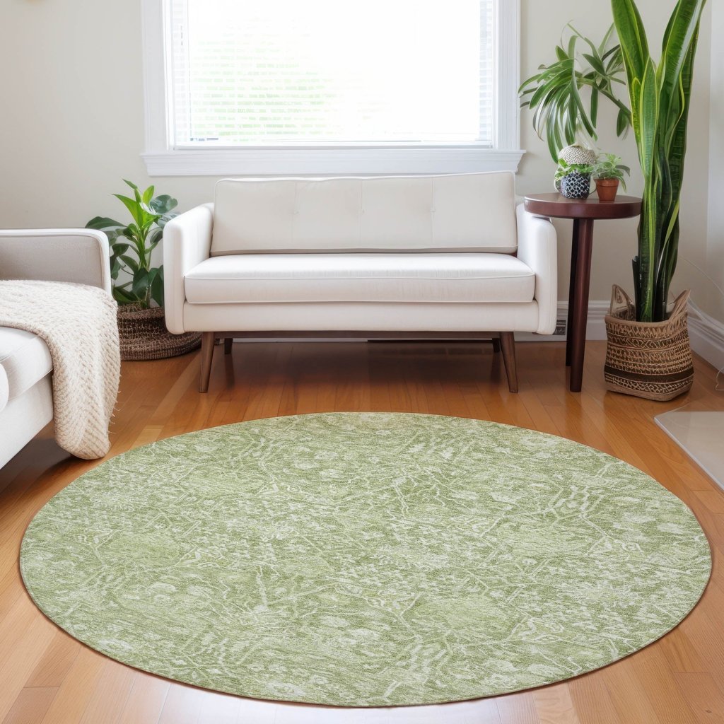 LOOMLAN Rugs Mila Green Washable Indoor-Outdoor Rug
