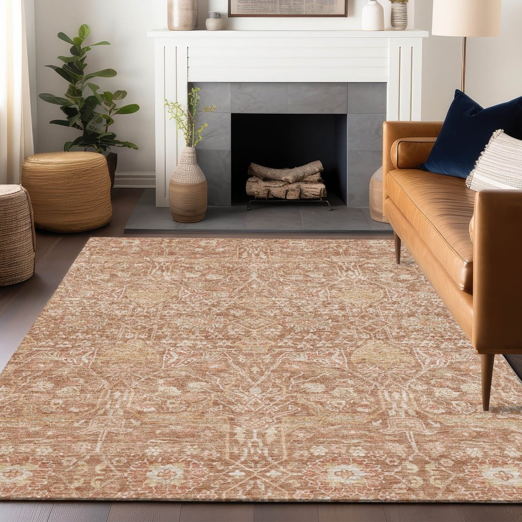 LOOMLAN Rugs Mila Orange Washable Indoor-Outdoor Rug