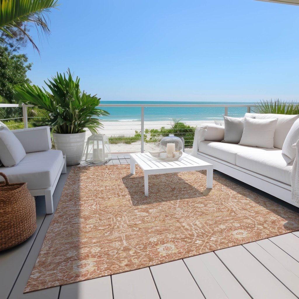 LOOMLAN Rugs Mila Orange Washable Indoor-Outdoor Rug