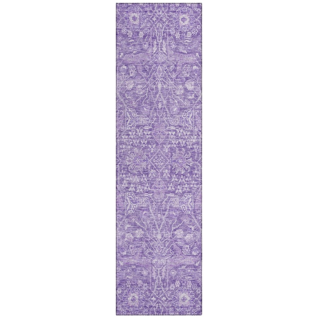 LOOMLAN Rugs Mila Purple Washable Indoor-Outdoor Rug