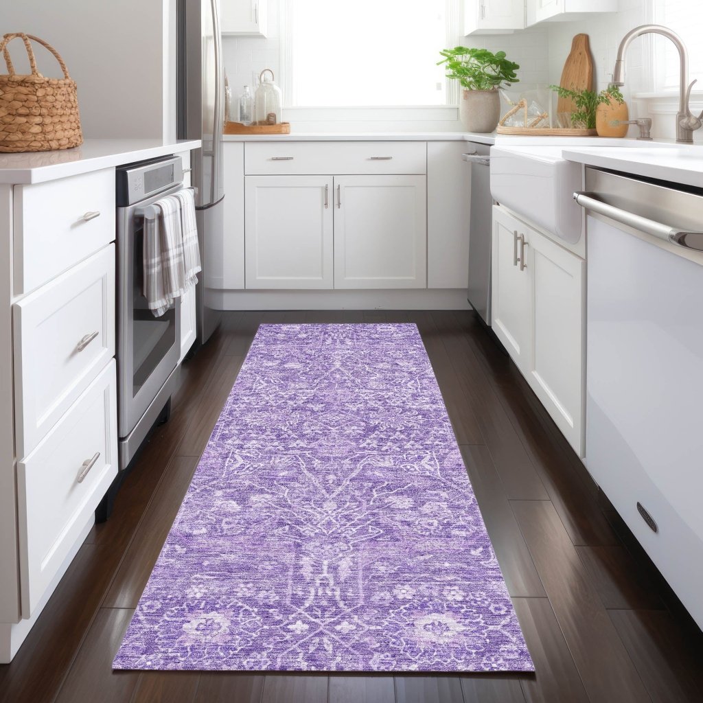 LOOMLAN Rugs Mila Purple Washable Indoor-Outdoor Rug