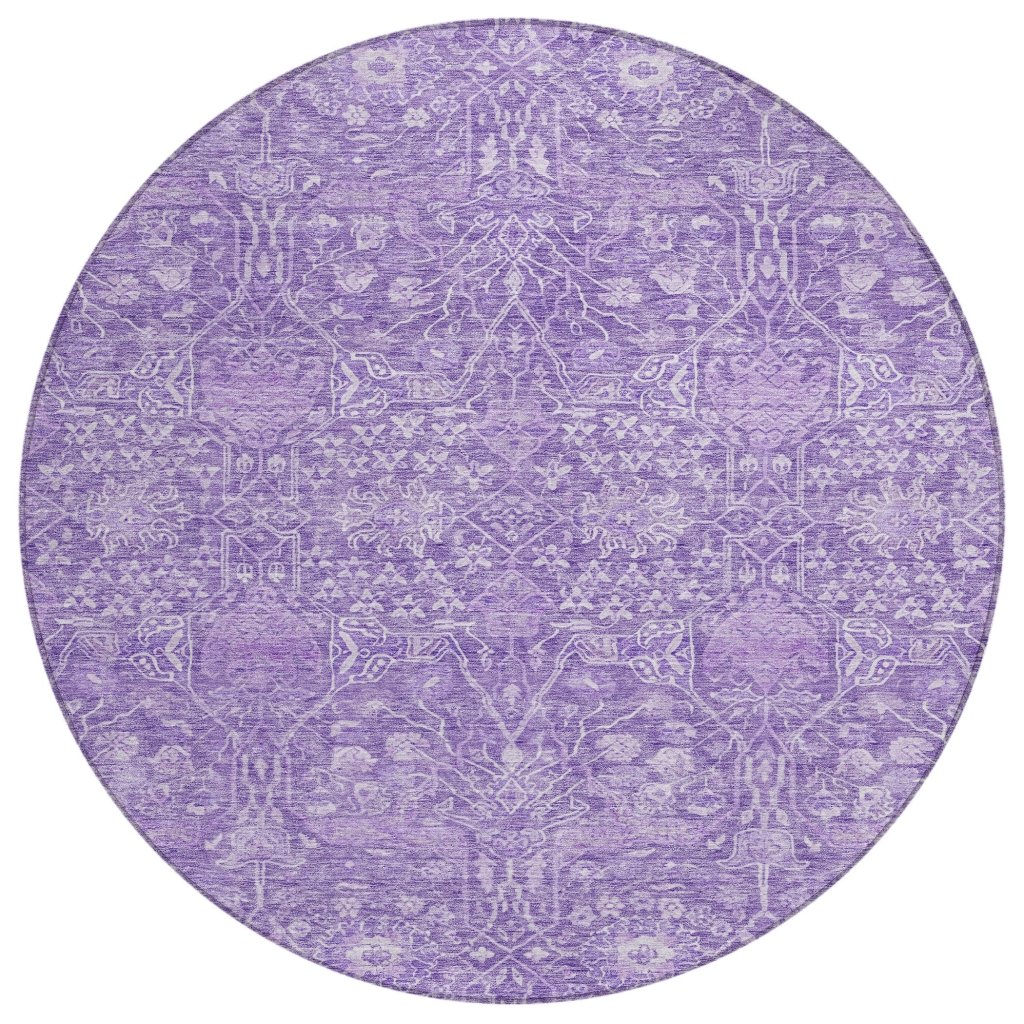 LOOMLAN Rugs Mila Purple Washable Indoor-Outdoor Rug