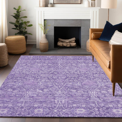 LOOMLAN Rugs Mila Purple Washable Indoor-Outdoor Rug