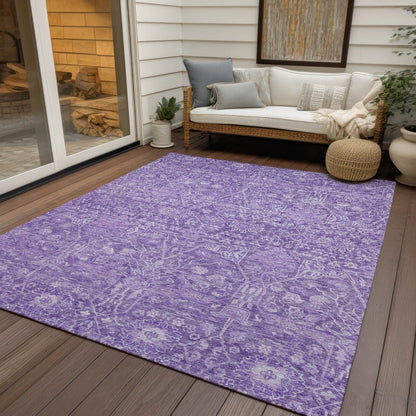 LOOMLAN Rugs Mila Purple Washable Indoor-Outdoor Rug