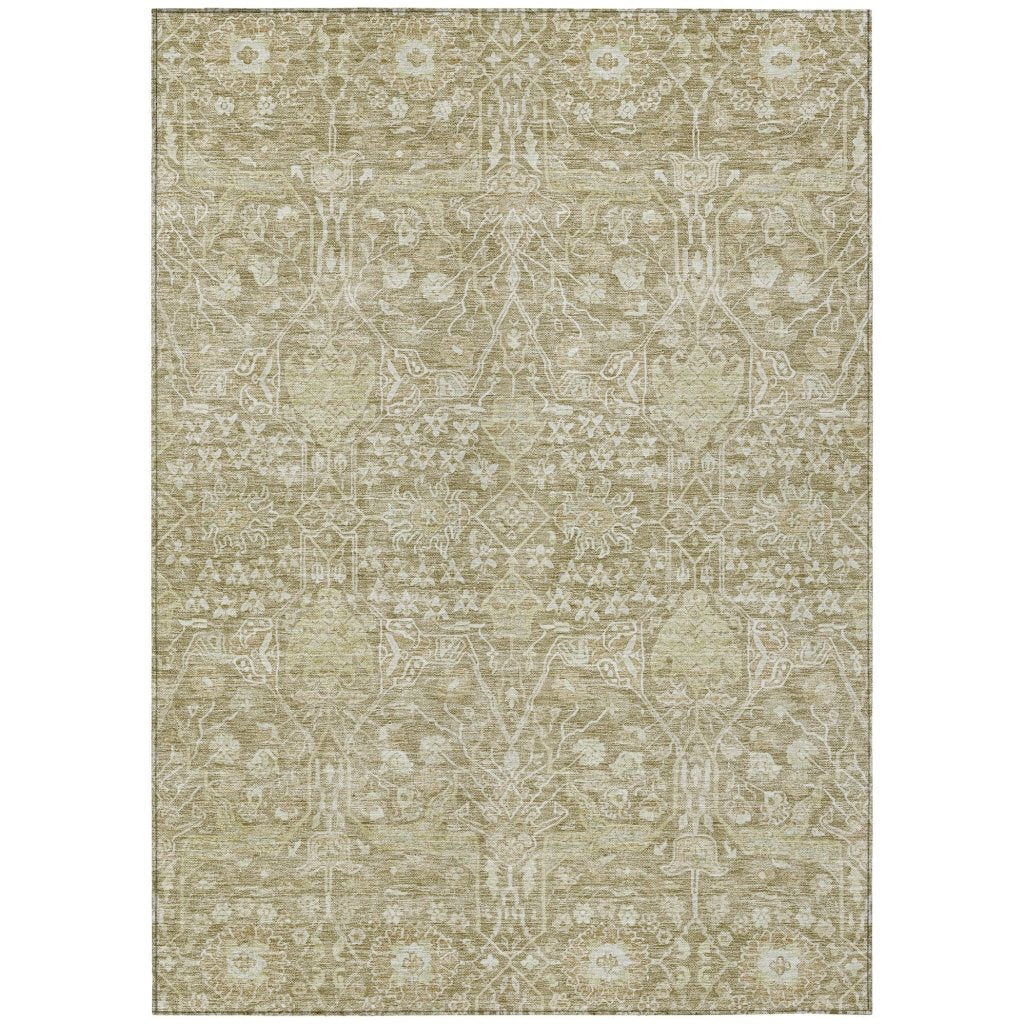 LOOMLAN Rugs Mila Taupe Washable Indoor-Outdoor Rug